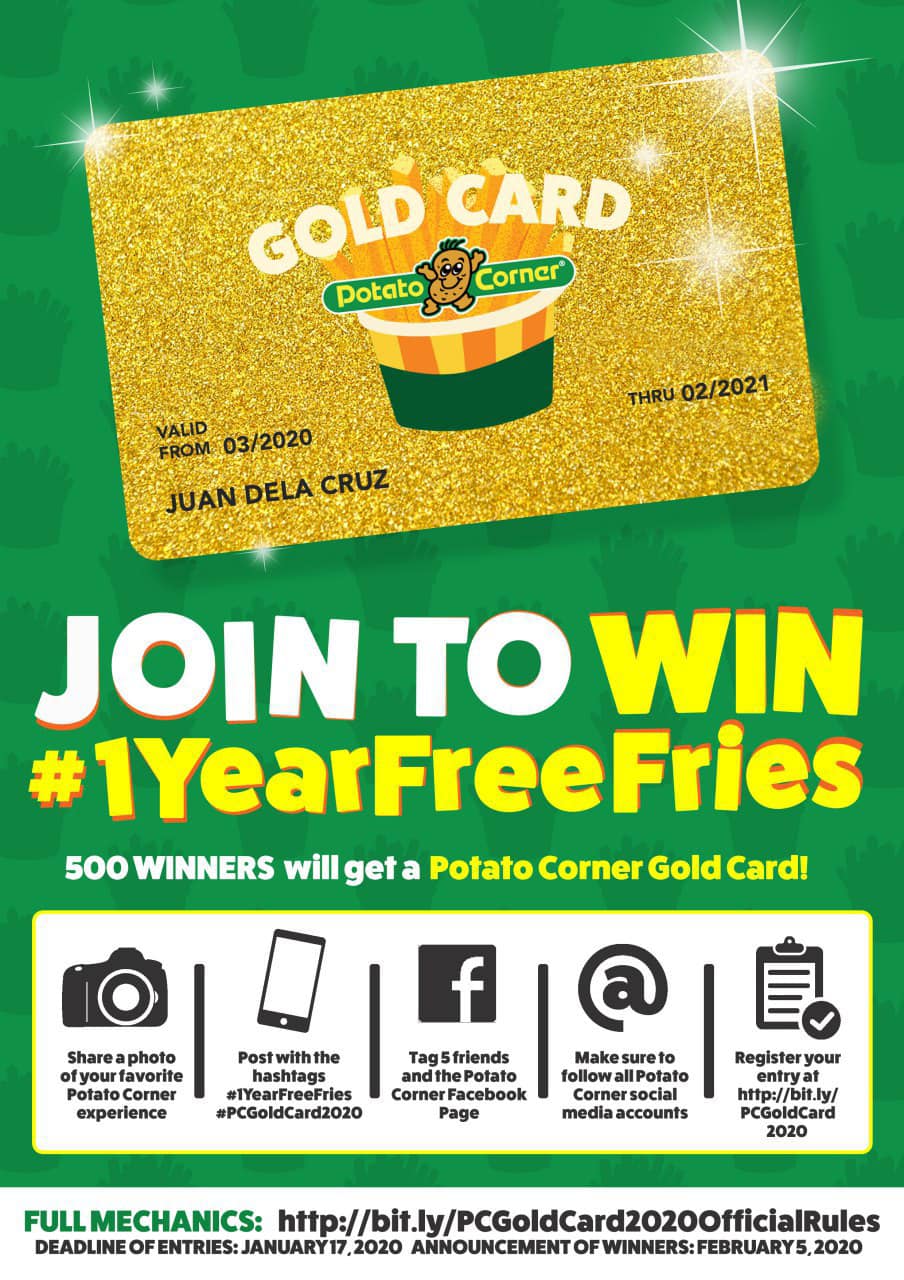 Potato Corner Gold Card 2020 Contest